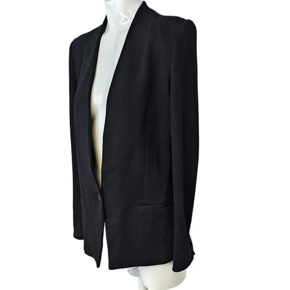 Helmut Lang Womens Long Sleeve One Button Classic Blazer Size Medium  Black - Picture 6 of 12